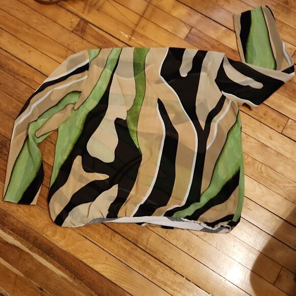 5/$15 Alfani women's large green swirl lightweight lined blouse - Picture 3 of 7